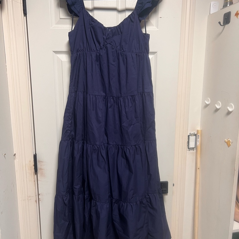 Navy Blue Tiered Maxi Dress
